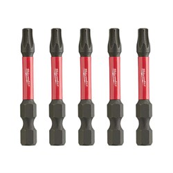 Milwaukee T25 Torx 2 in. Shockwave Impact Duty Steel Power Bits (5-Pack)